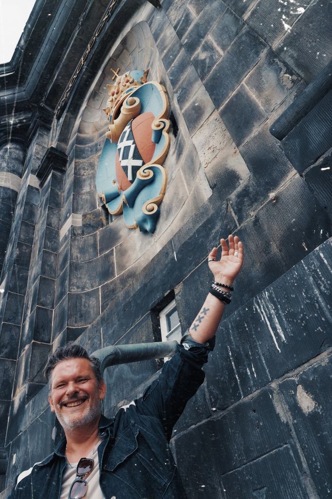 Paul Ensley on Western Tower - a landmark in Amsterdam for many reasons